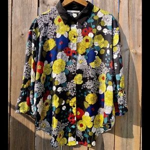 💗🌟Violet + Claire Floral Bell Sleeve Blouse XL
